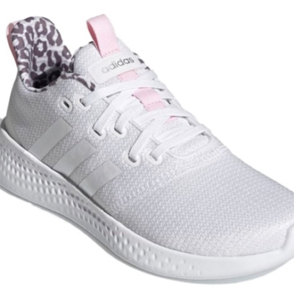 Adidas Women's White Sneakers with Pink Accents - Picture 8 of 10